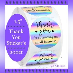 200 ~1.5” Thank You Boutique Stickers 🪻🆕🪻2 Rolls For $24 (Bundle & Save)